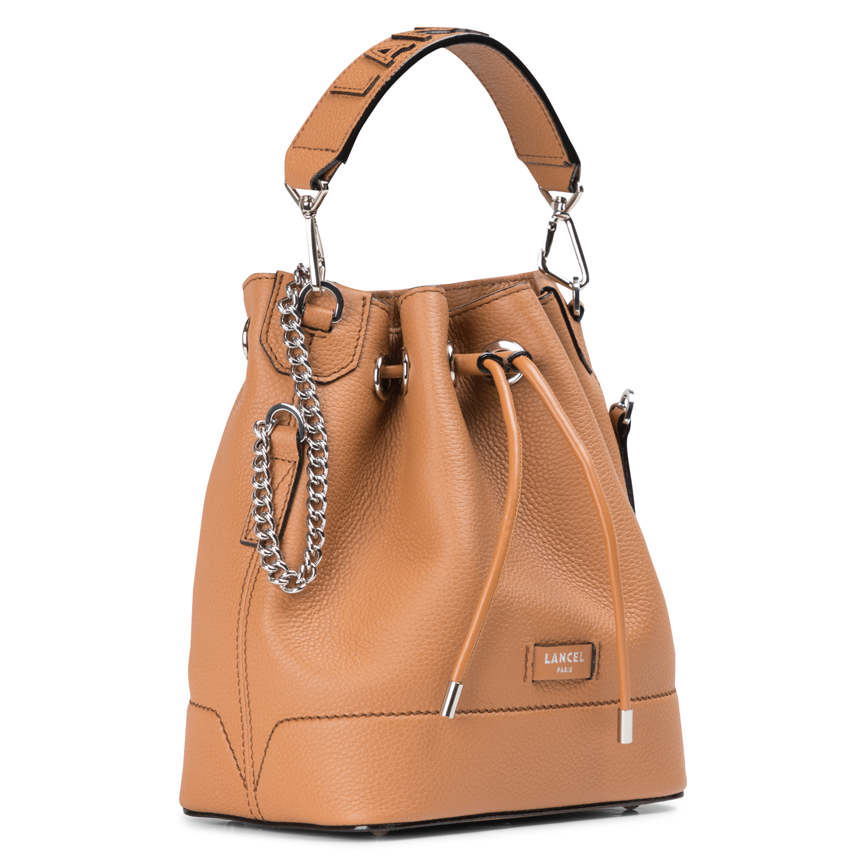 NINON - Sac seau en cuir grainé | Beige