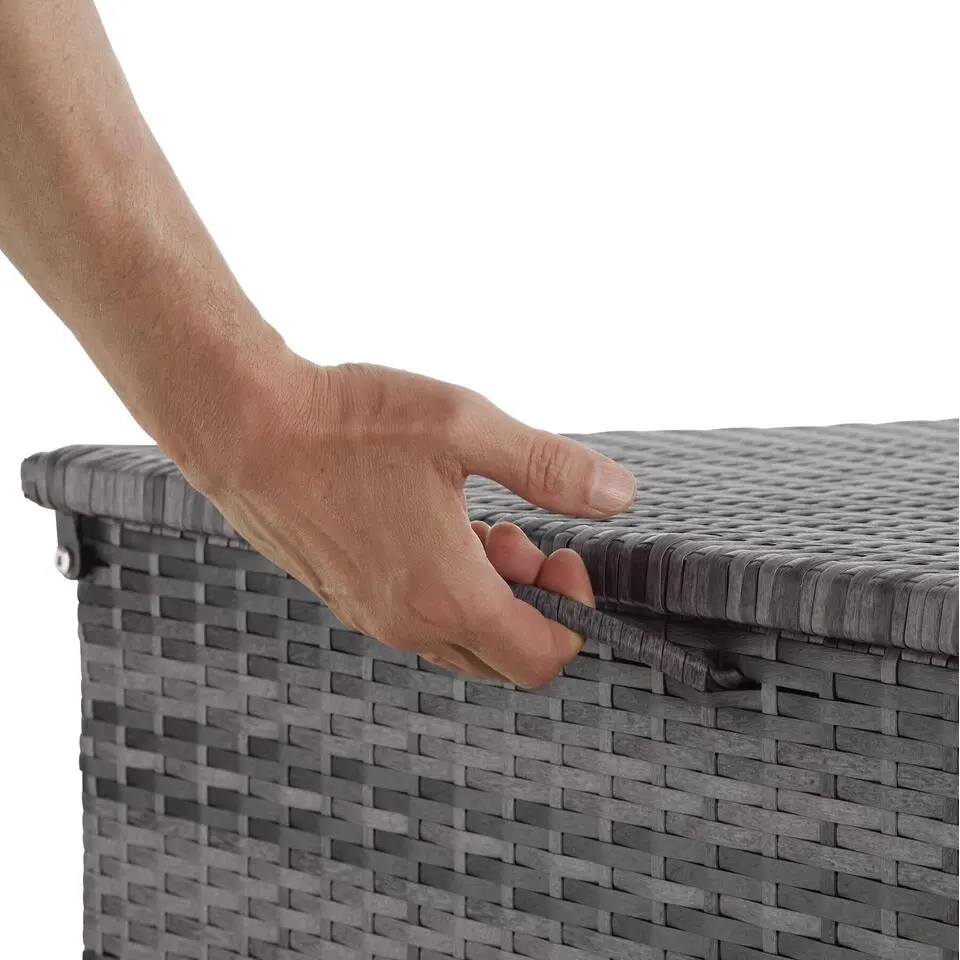 tectake Kussenbox Oslo met aluminium frame 145x82,5x79,5cm, Grijs