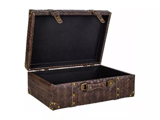 Valise en simili cuir marron 44x16x30h