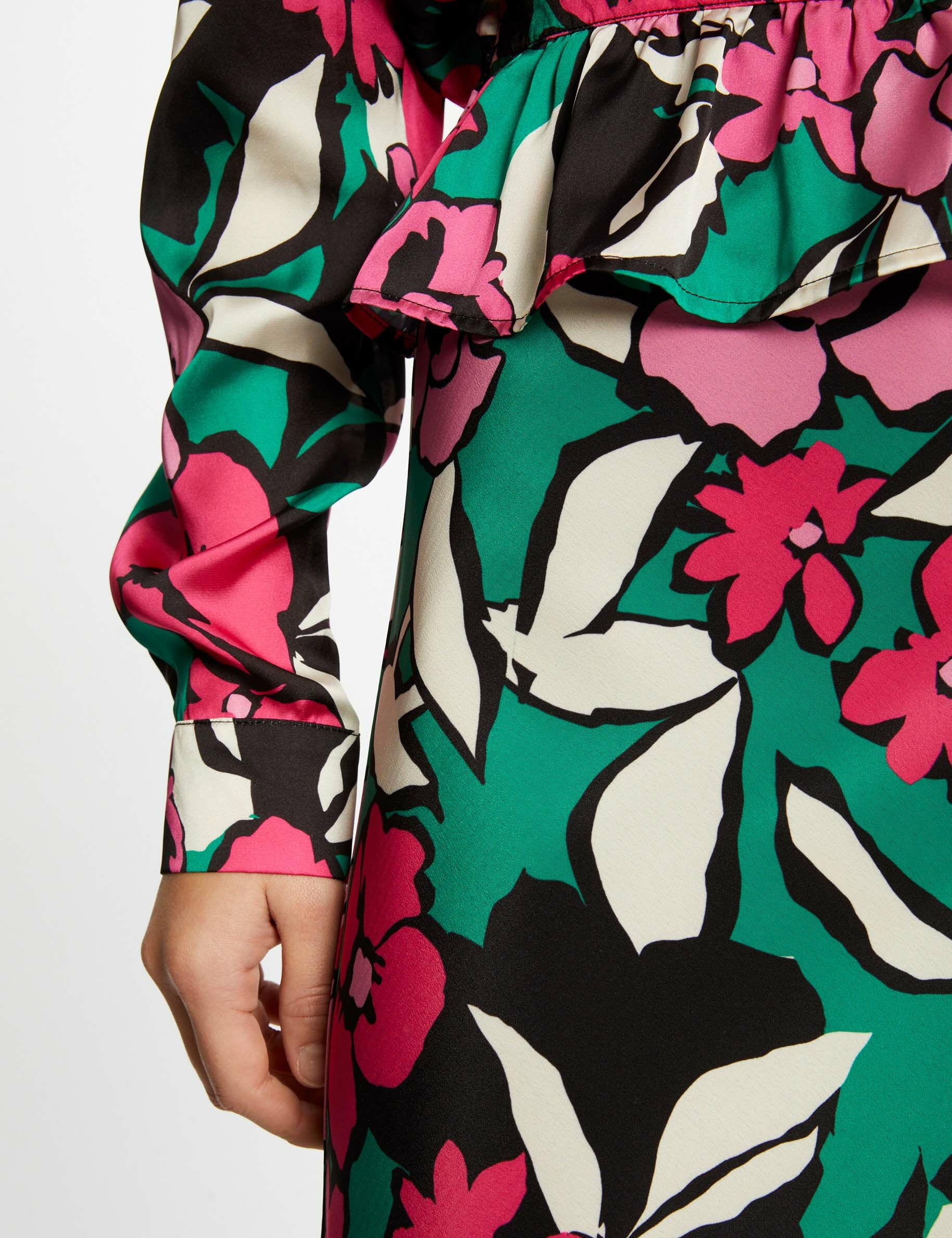 Jupe trapèze imprimé floral multico femme - multico