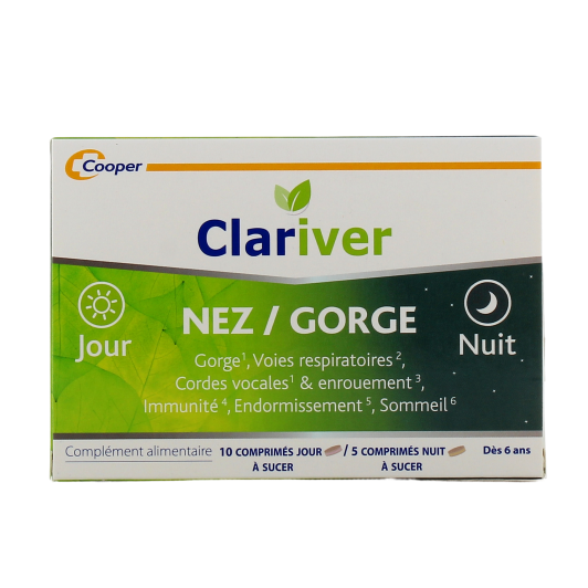 Clariver Comprimés Nez / Gorge Jour et Nuit