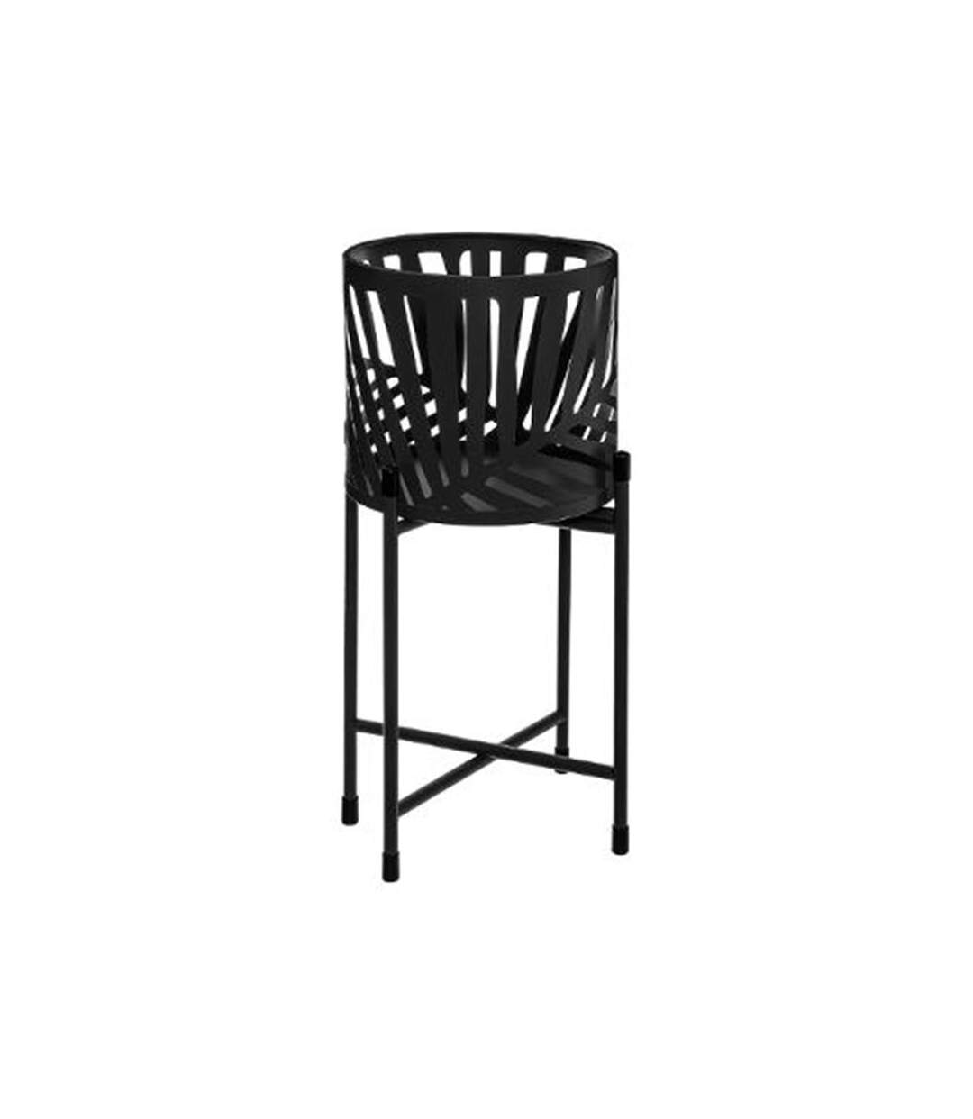 Lot de 2 Cache-Pots en Métal Leaf 54cm Noir