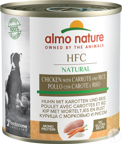 Almo Nature HFC Natural Poulet Avec Carottes Et Riz Chien 280g