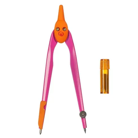 Herlitz Zirkelkasten, 4 Stück je 1x schwarz, lemon, pink und blau
