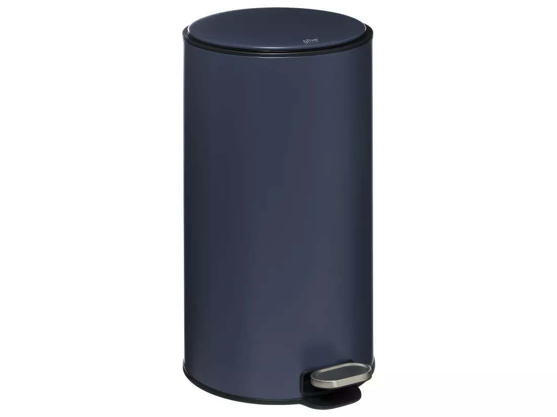 Poubelle ronde 30 Litres en Métal Bleu Foncé