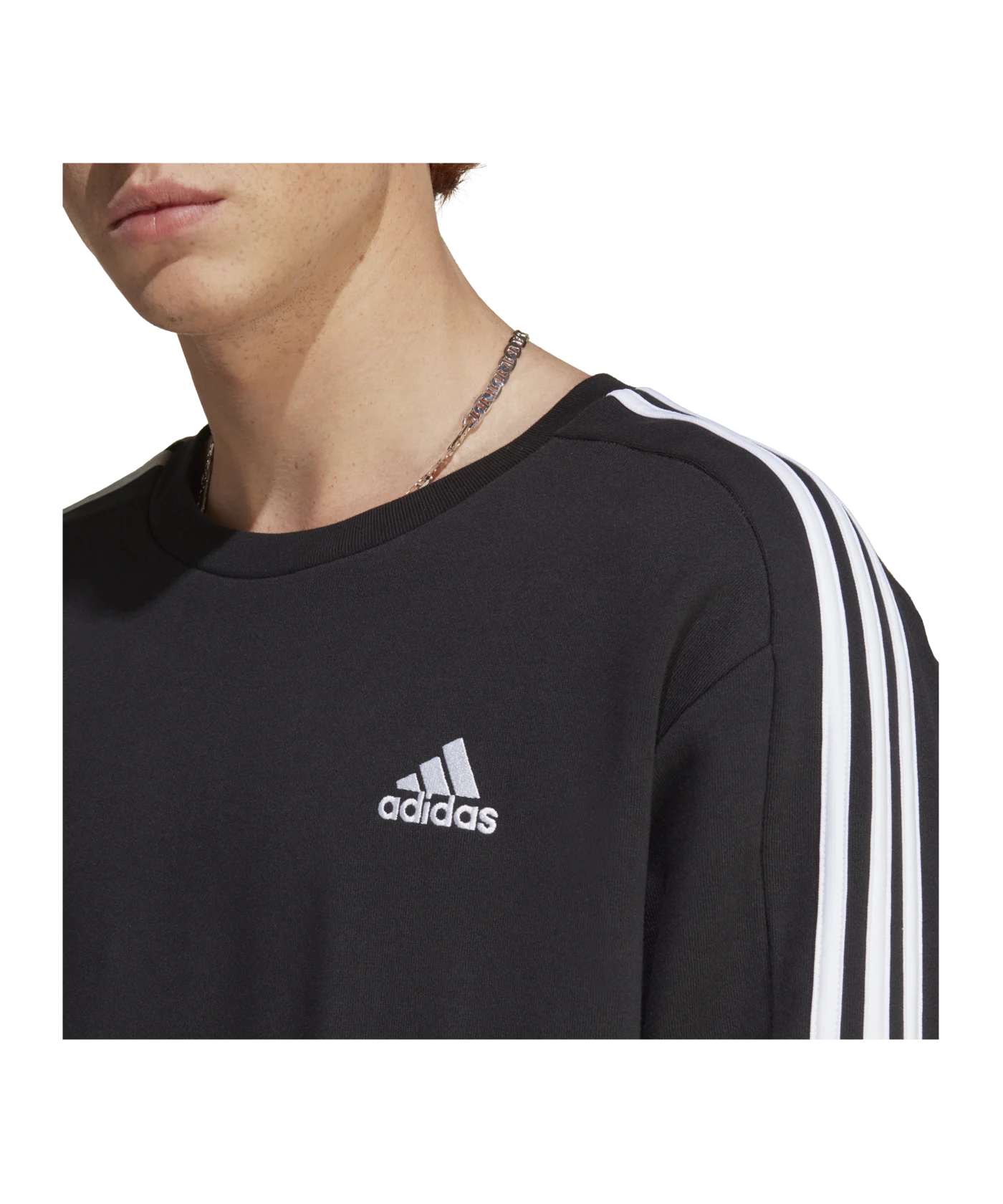 adidas Essentials French Terry 3-Stripes Sweatshirt Black