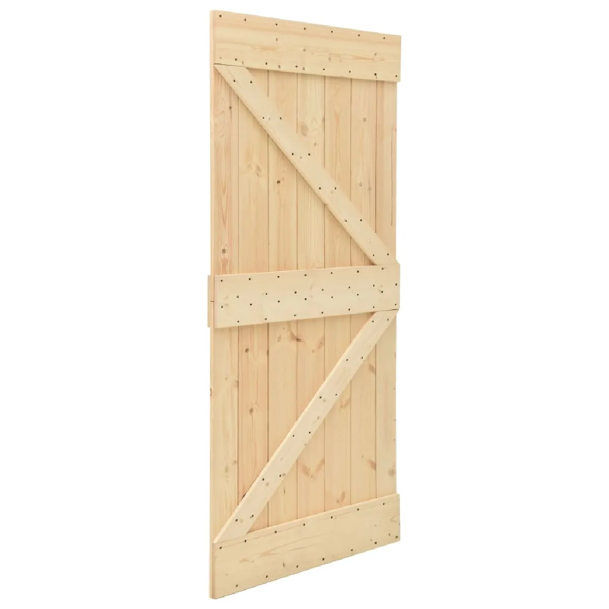 vidaXL Porte coulissante avec kit de quincaillerie - 90x210 cm - Pin massif