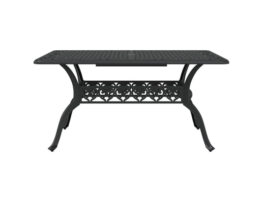 VIDAXL - Table de jardin noir 150x90x72 cm aluminium coulé