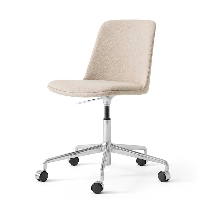 &Tradition - Rely HW31 Drehstuhl, Aluminium poliert / Hallingdal 200