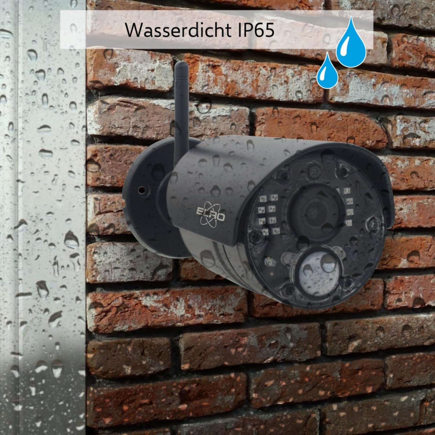 ELRO CZ40RIPS Kabelloses Überwachungssystem, Full-HD 1080p Kamera mit Nachtsicht, 7'' Monitor & App, IP65