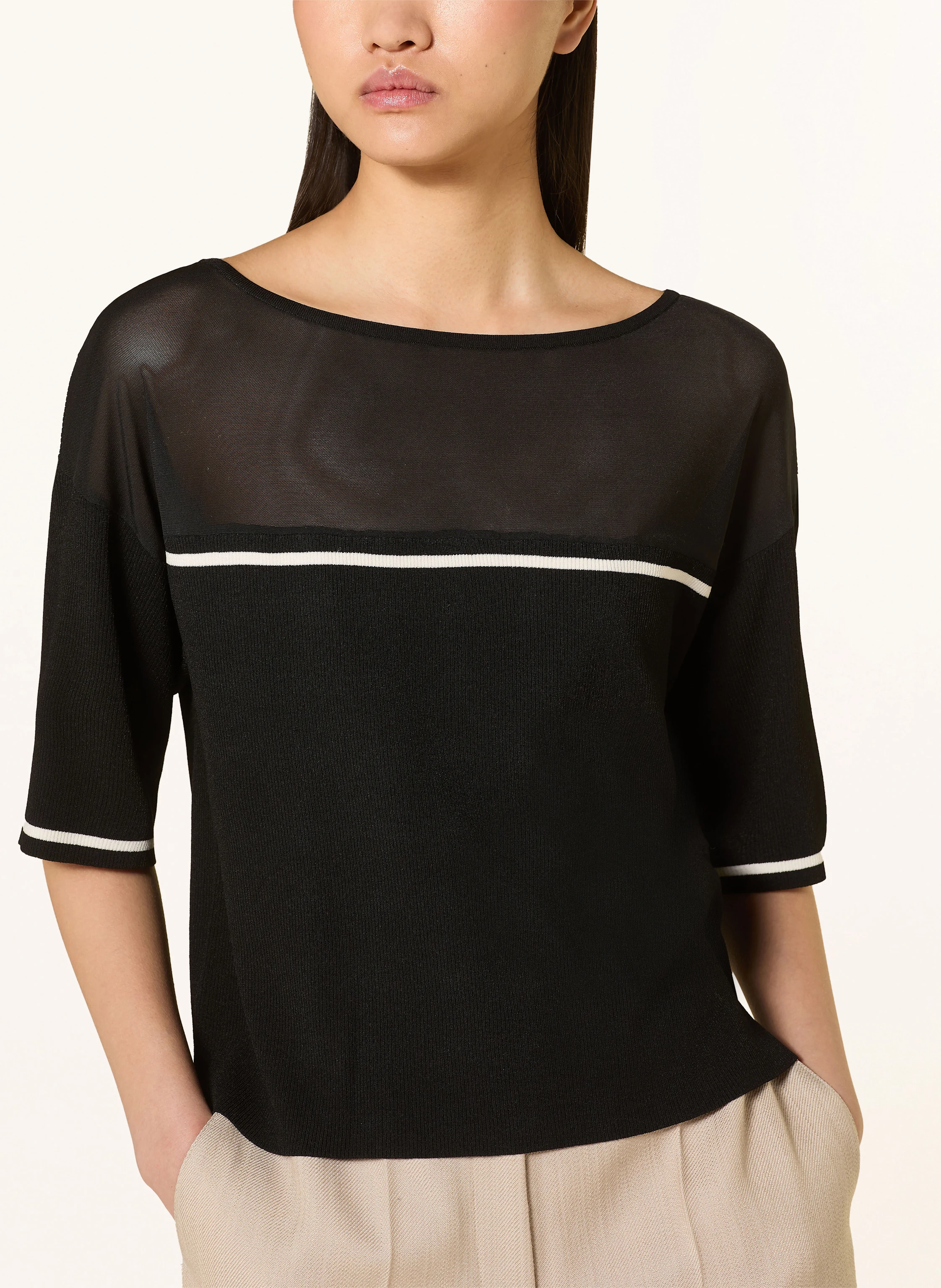 LIU JO Pullover im Materialmix mit 3/4-Arm