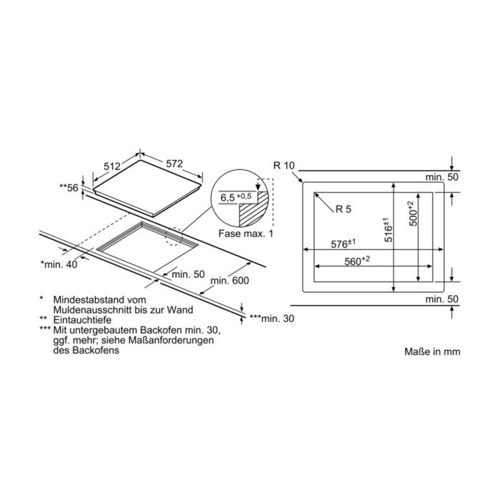 Siemens Induktionskochfeld iQ100 EU601FEB2E Schwarz
