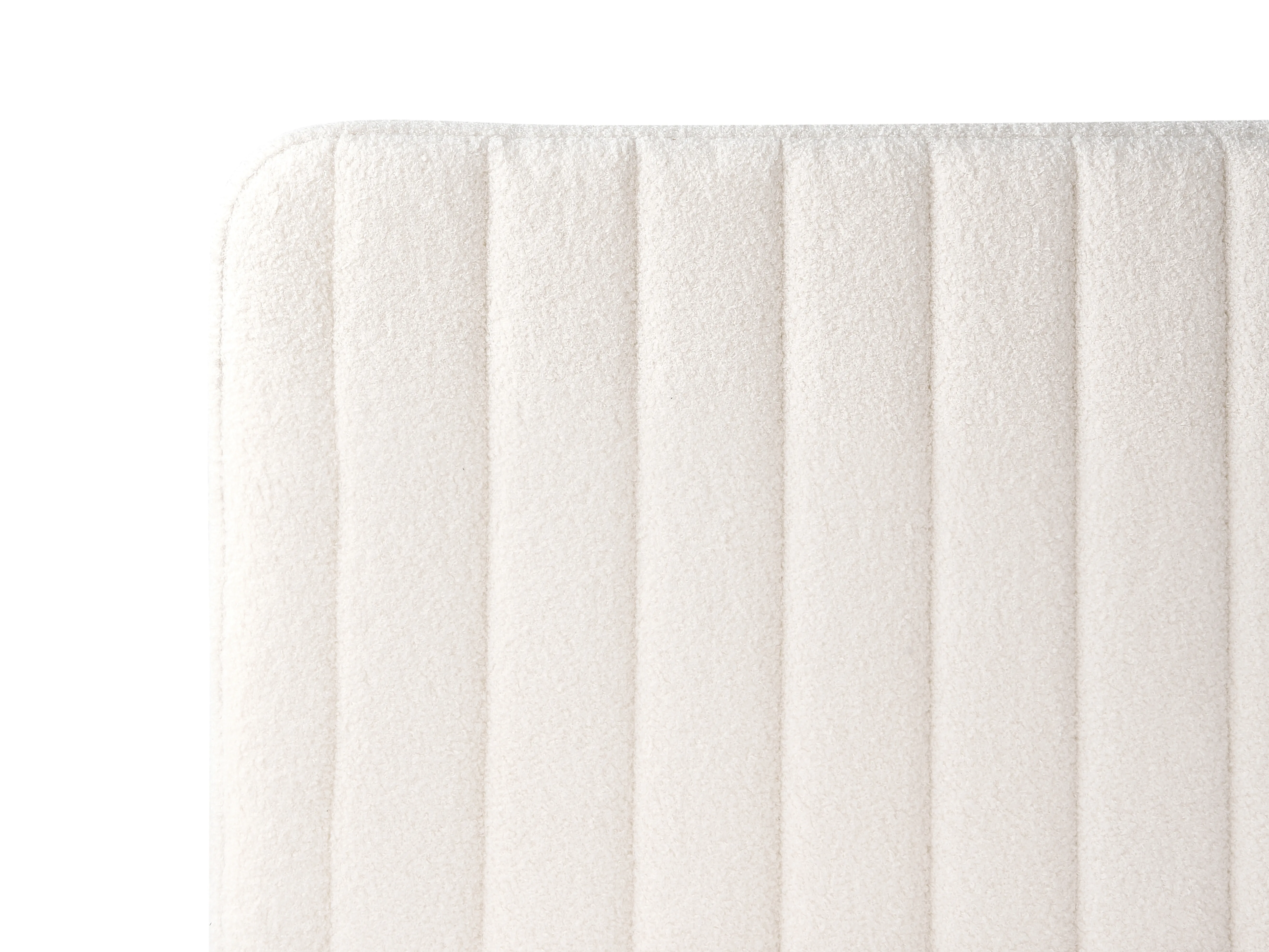Bed Bouclé LUNAN 120 x 200 cm Gebroken wit