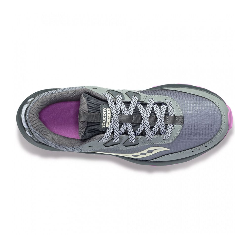 Saucony AURA TR - Chaussures trail Femme fossil/grape