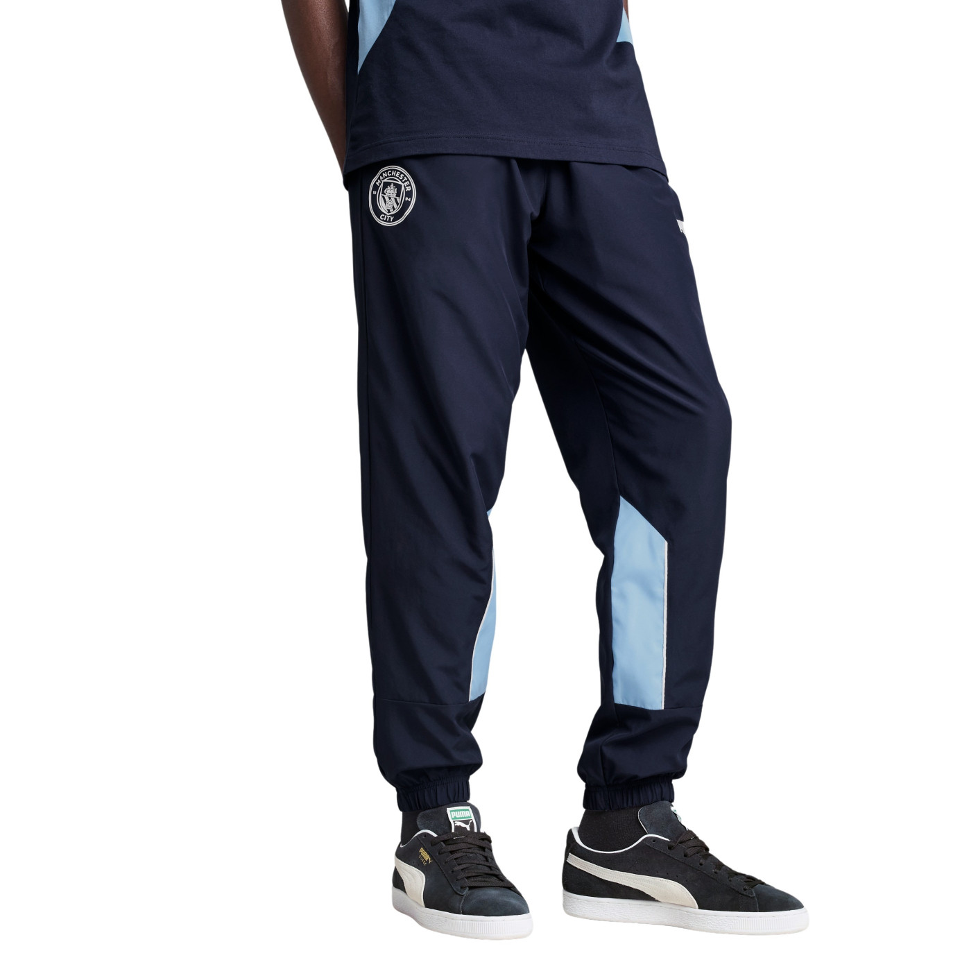 PUMA Manchester City FtblArchive Trainingsbroek 2024-2025 Donkerblauw Blauw