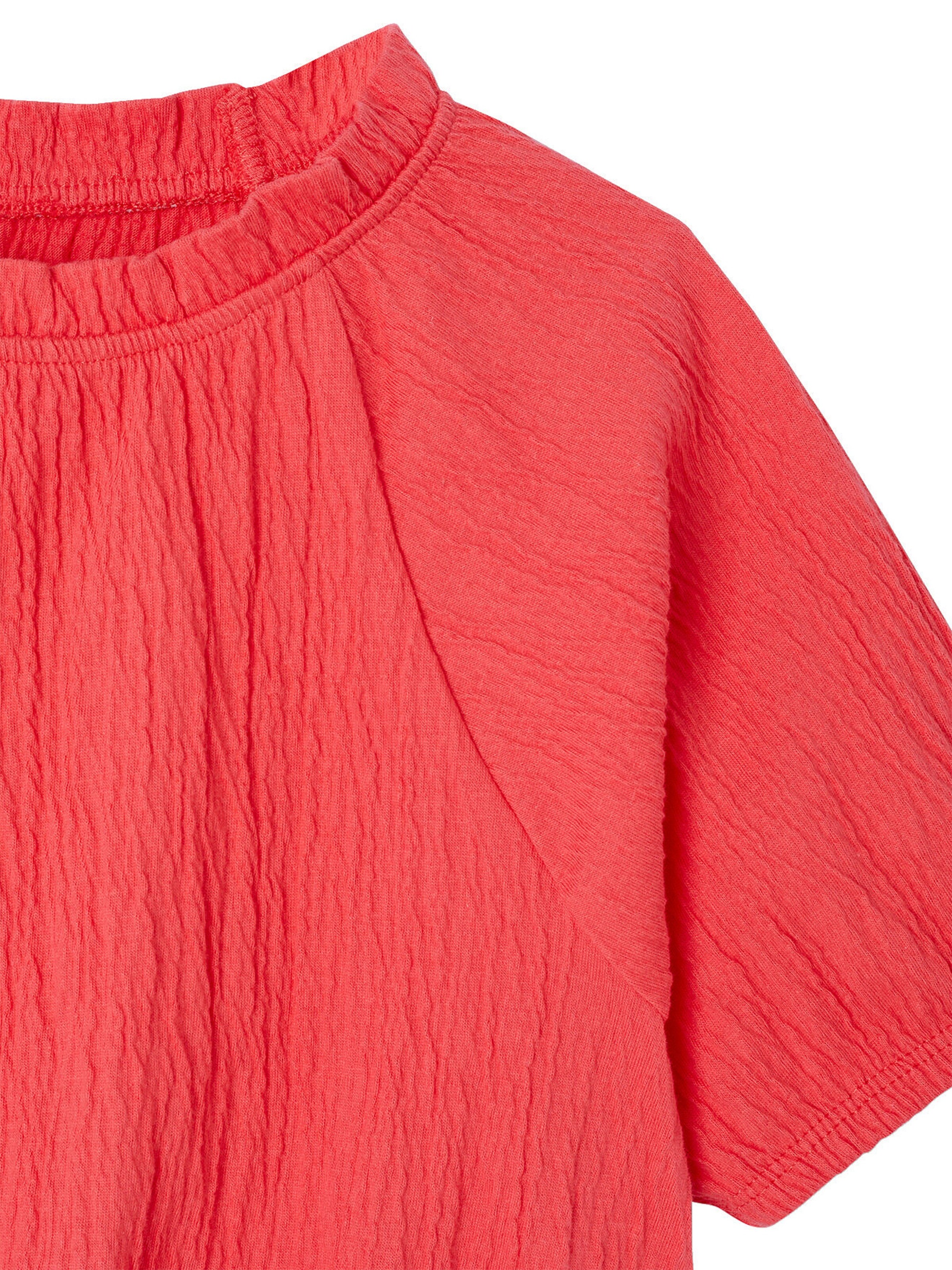 Vertbaudet Mädchen Blusenshirt in Cropped-Länge koralle