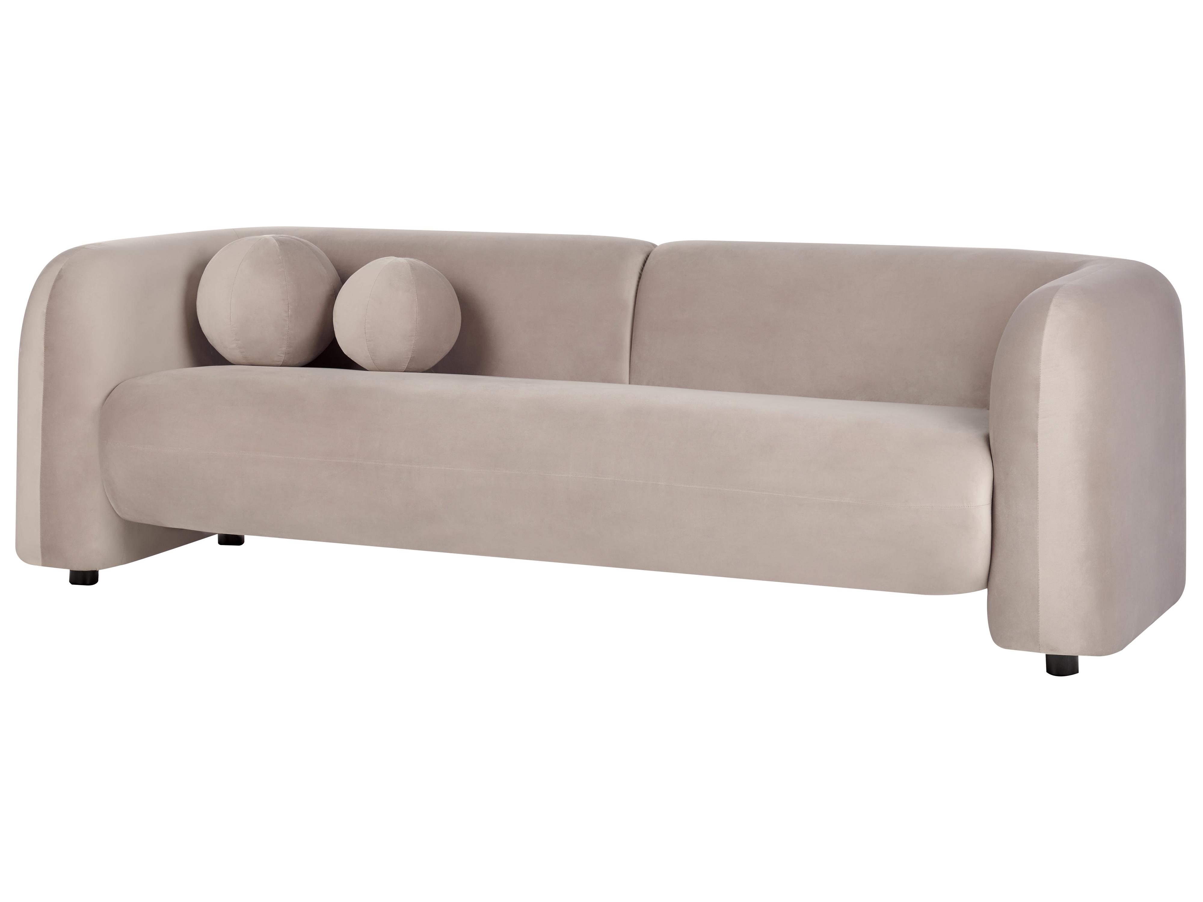 Bankenset 4-zits LEIREN Fluweel Taupe