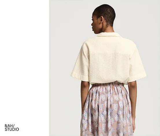 NAH/STUDIO Seersucker-Bluse | ungefärbte Baumwolle, Undyed