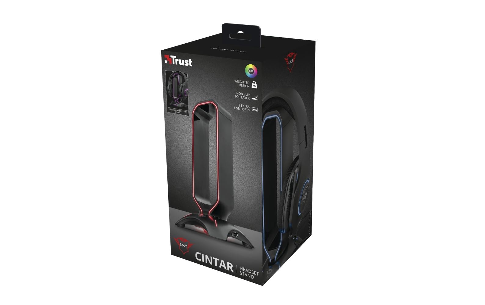 Kopfhörerständer GXT 265 Cintar RGB SchwarzGaming-Headset Ständer mit RGB-Beleuchtung