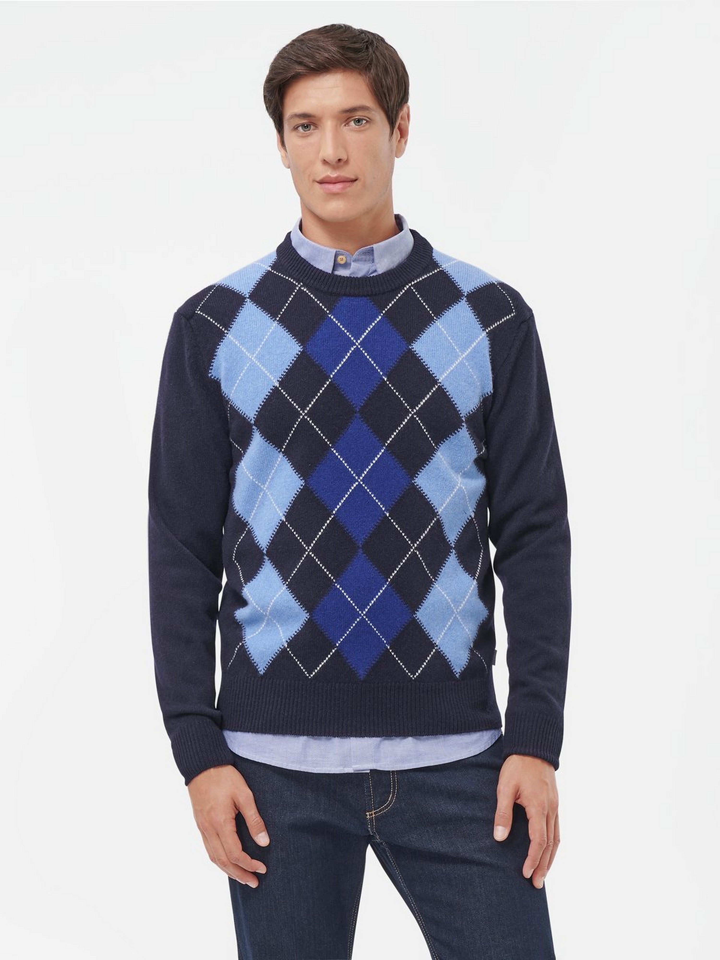 Rundhals-Pullover ARGYLE C- NECK