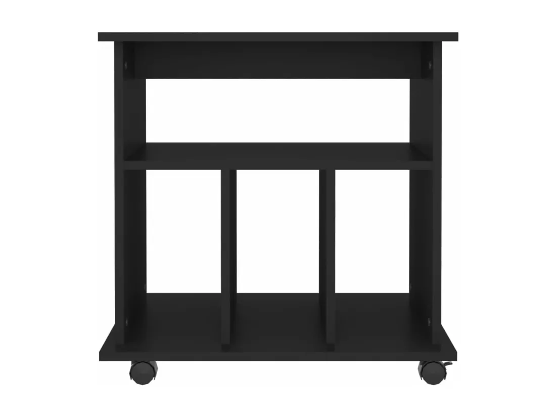 Armoire à roulettes Noir 60x45x60 cm Bois d’ingénierie