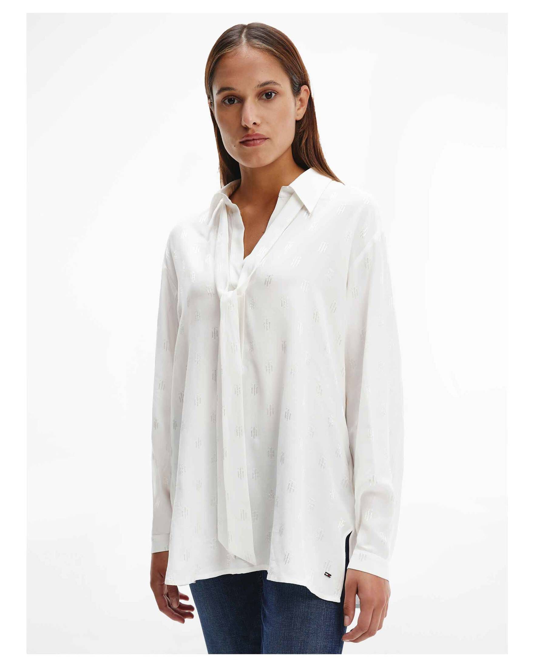 Tommy Hilfiger| Damen Schluppenbluse JACQUARD TIE
