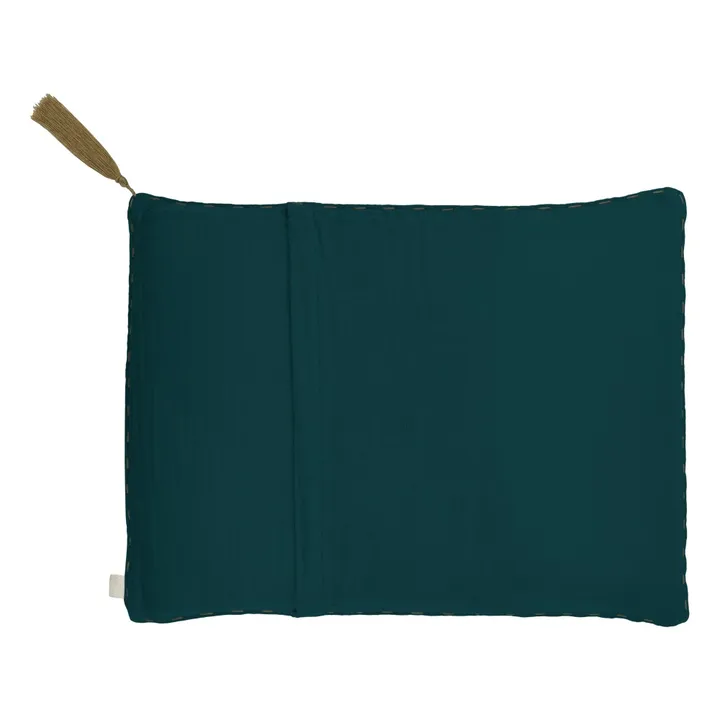 Numero 74 Coussin rectangulaire en coton bio | Teal Blue S022