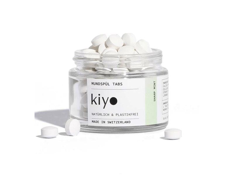 Kiyo Natural Mundspülung Zahnspül-Tabs Sharp Mint 93 Stück Erfrischender Minzgeschmack und Zero-Waste Verpackung