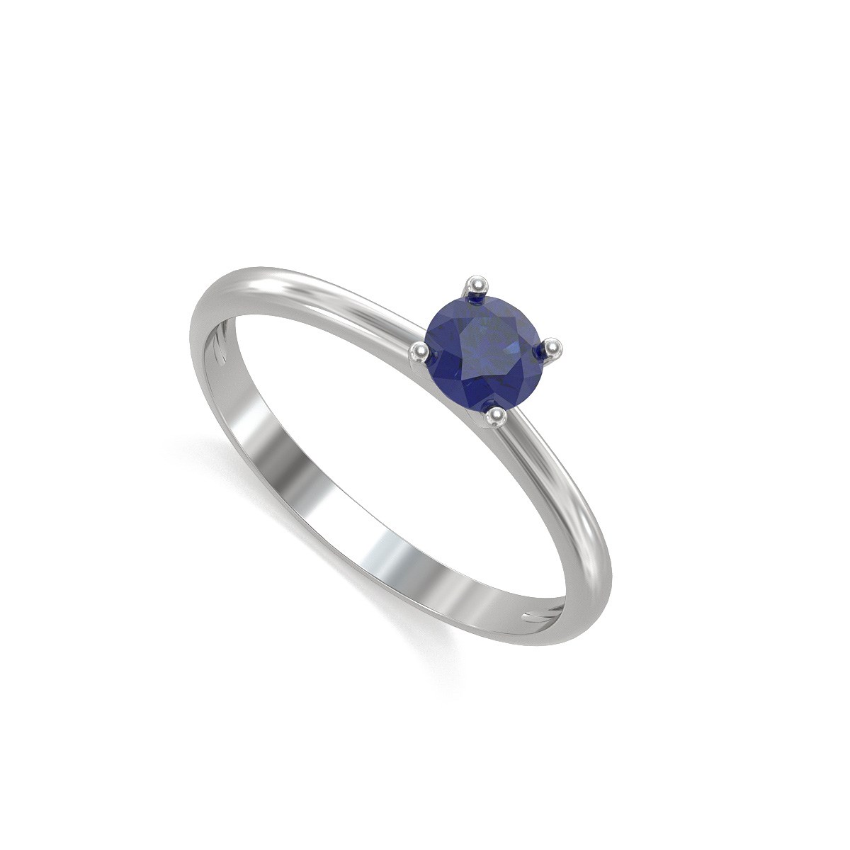 Bague ADEN Solitaire Or 585 Blanc Saphir 1.59grs