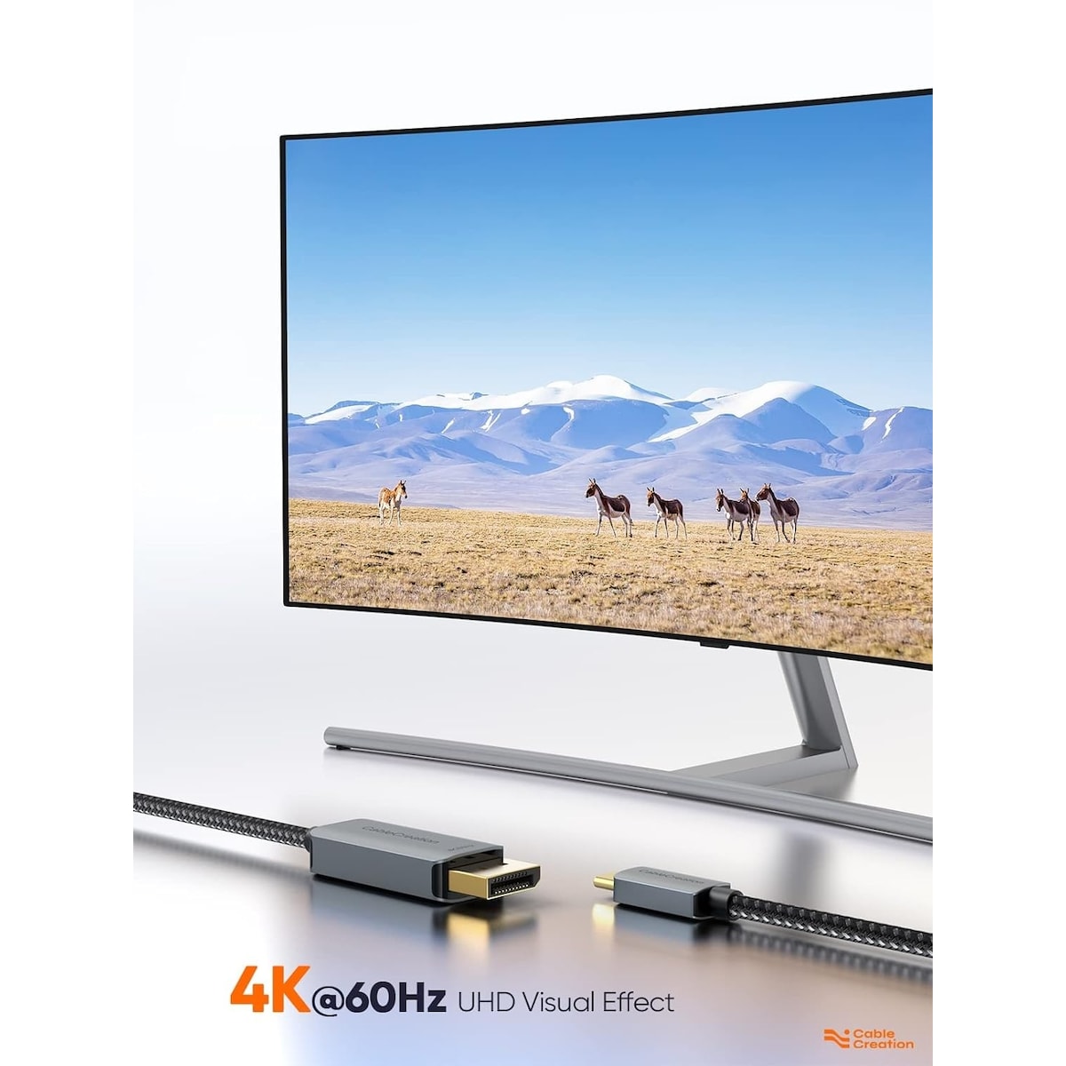 NÖRDIC 2M USBC til DisplayPort Cable UHD 4K 60Hz DP 1.2 21,6Gbps HDCP Alt-modus over USB C, aluminium Kontakt informasjon Grå