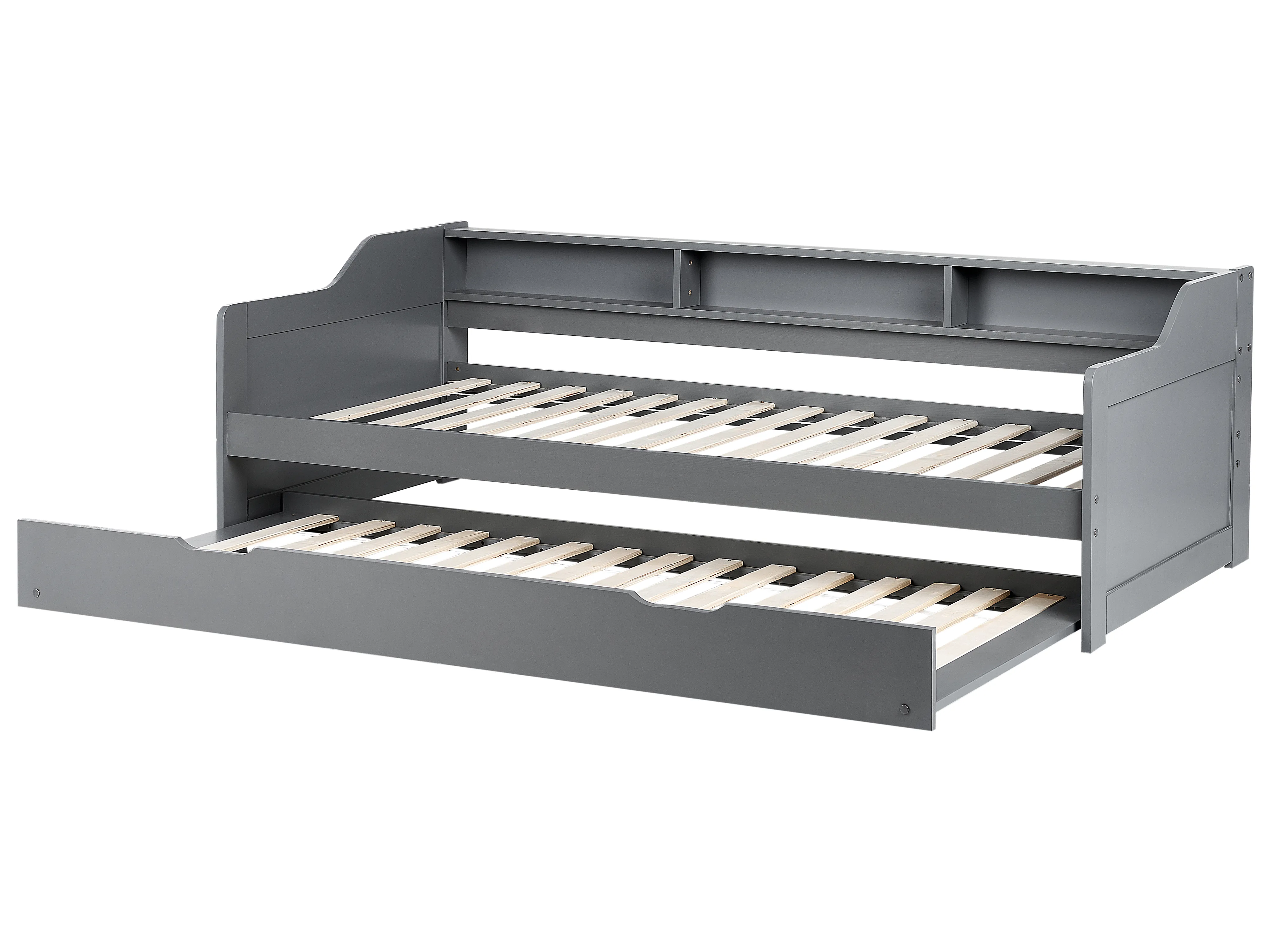 Onderschuifbed Dennenhout EDERN 90 x 200 cm Grijs