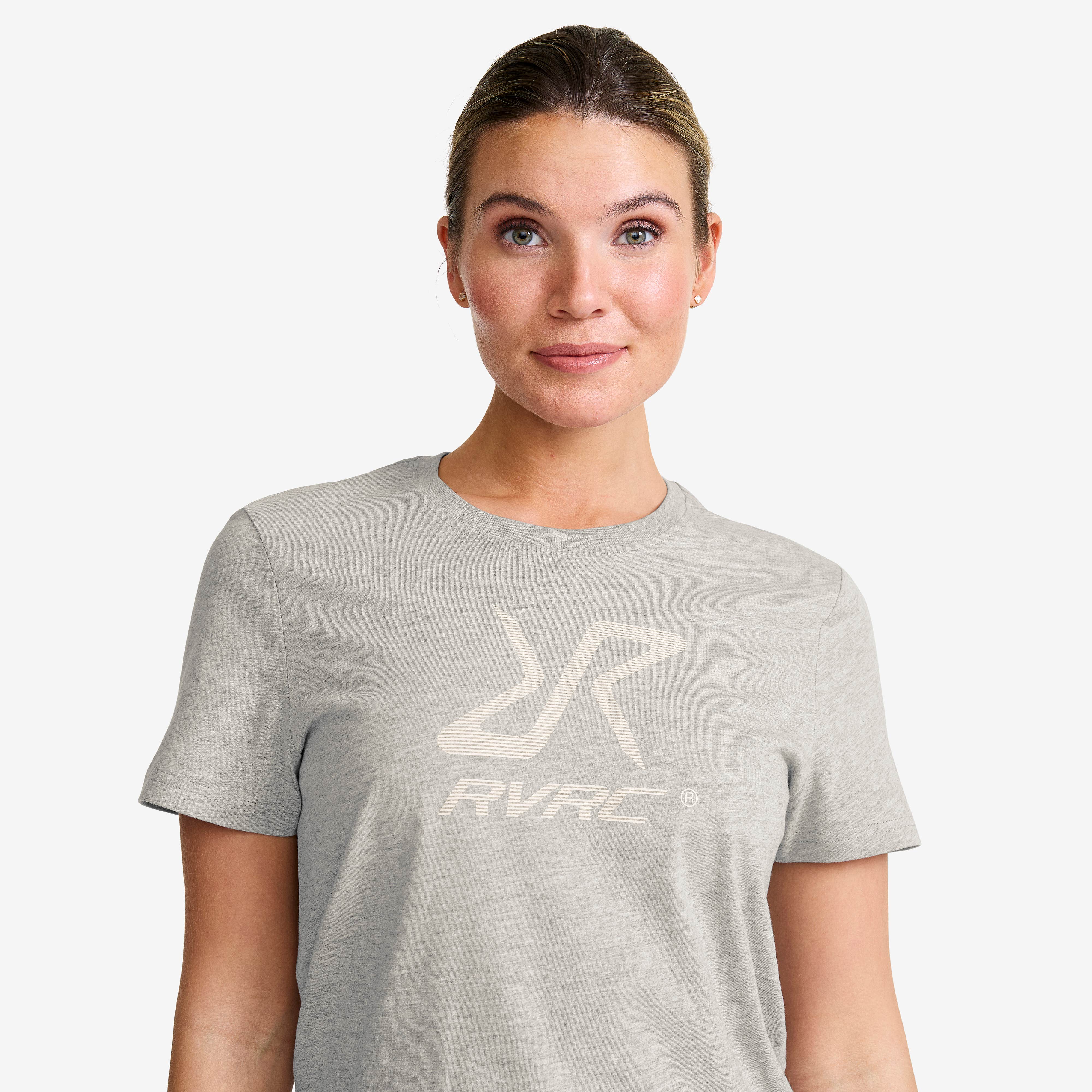Easy Graphic Logo T-shirt Dame Grey Melange