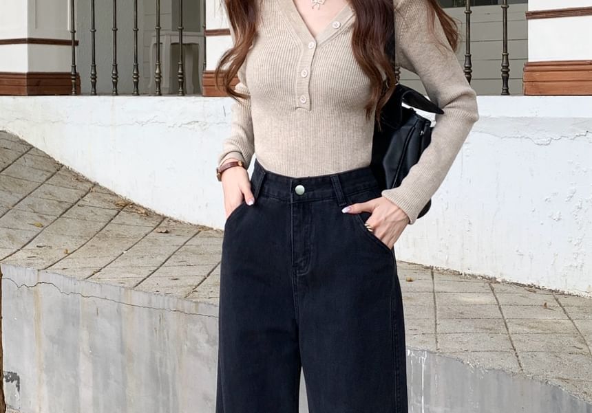 Duwnie - High Waist Wide Leg Jeans (Diverse ontwerpen)
