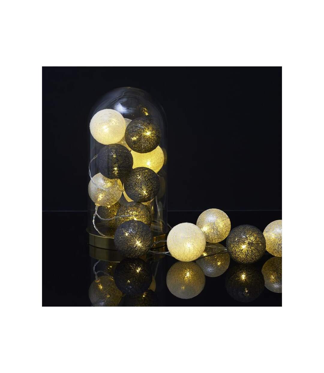 Paris Prix - Guirlande Lumineuse Led boule 360cm Bleu & Gris