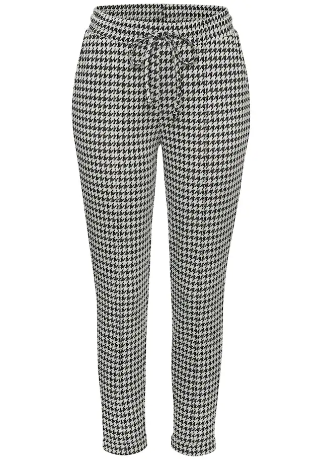 LASCANA Schlupfhose  mit Hahnentrittmuster und Eingrifftaschen, Joggpants