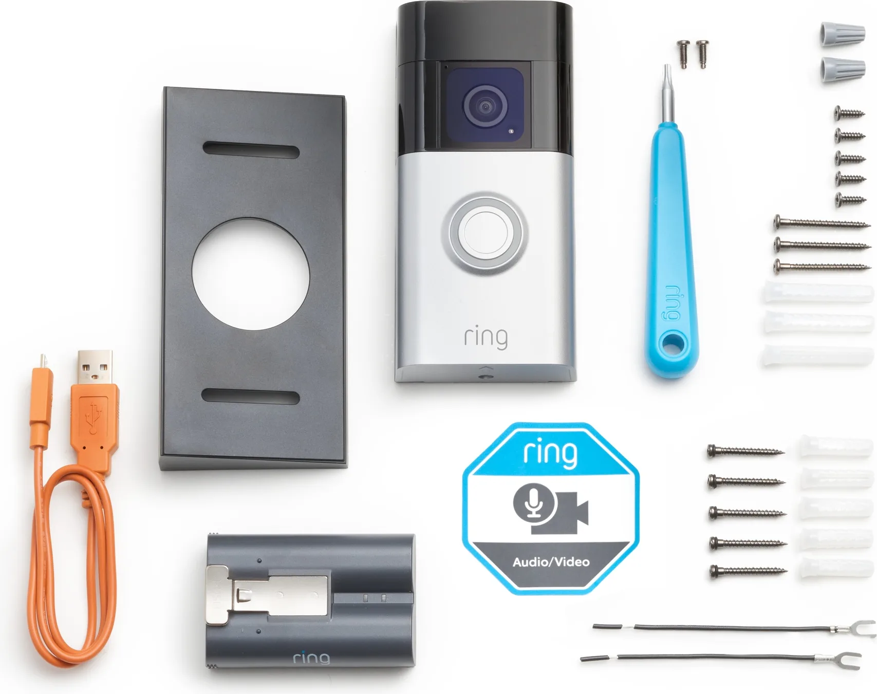 Ring Battery Video Doorbell Plus Nickel Satiné Sonnette connectée