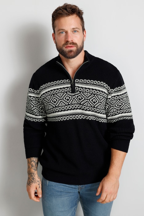 Boston Park Troyer, Pullover, Stehkragen, Norwegermuster, bis 72/74