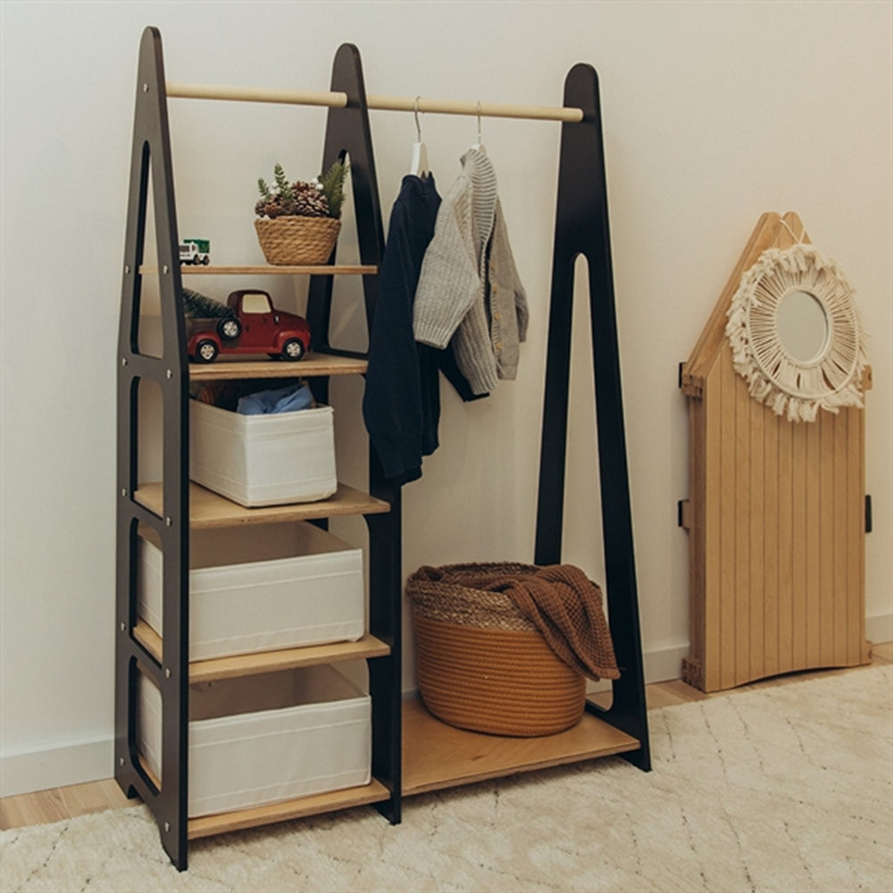 Køb Duck Woodworks Børnegarderobe u. Skuffer Black