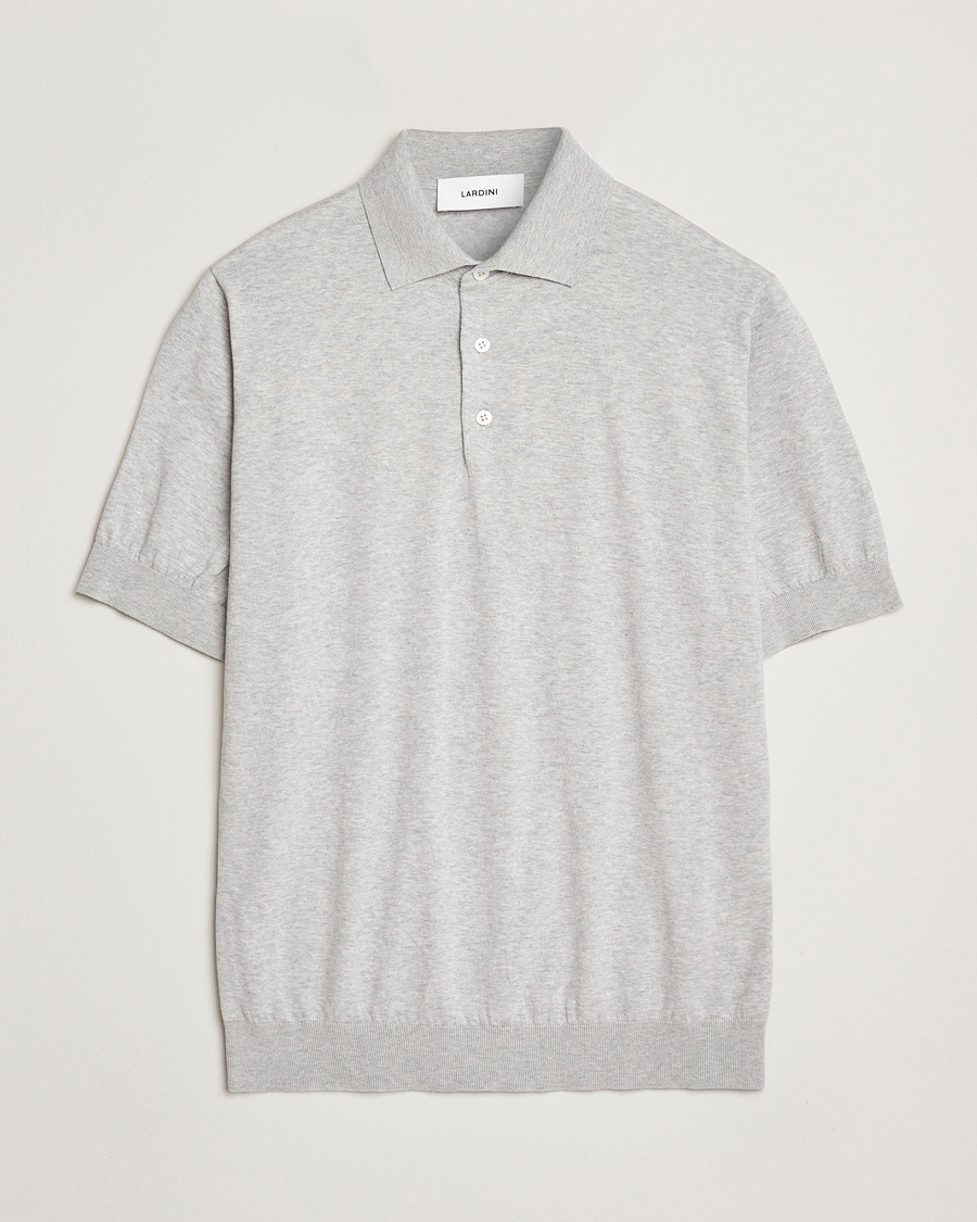 Lardini Knitted Cotton Polo Light Grey