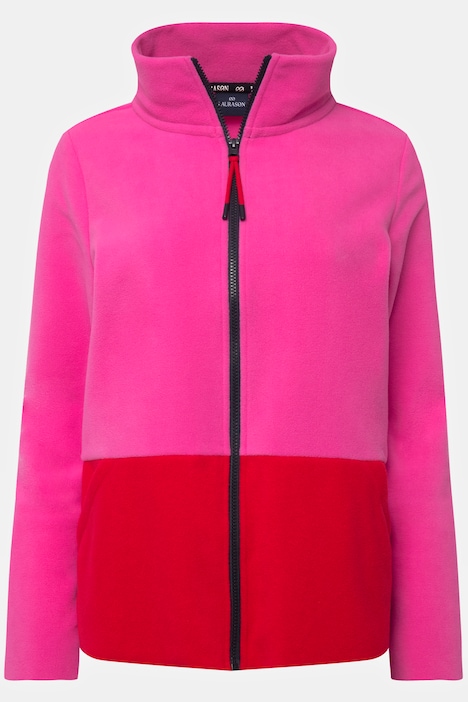 Fleecejacke, Colorblocking, Rundhals, Zipper, Langam, OEKO-TEX