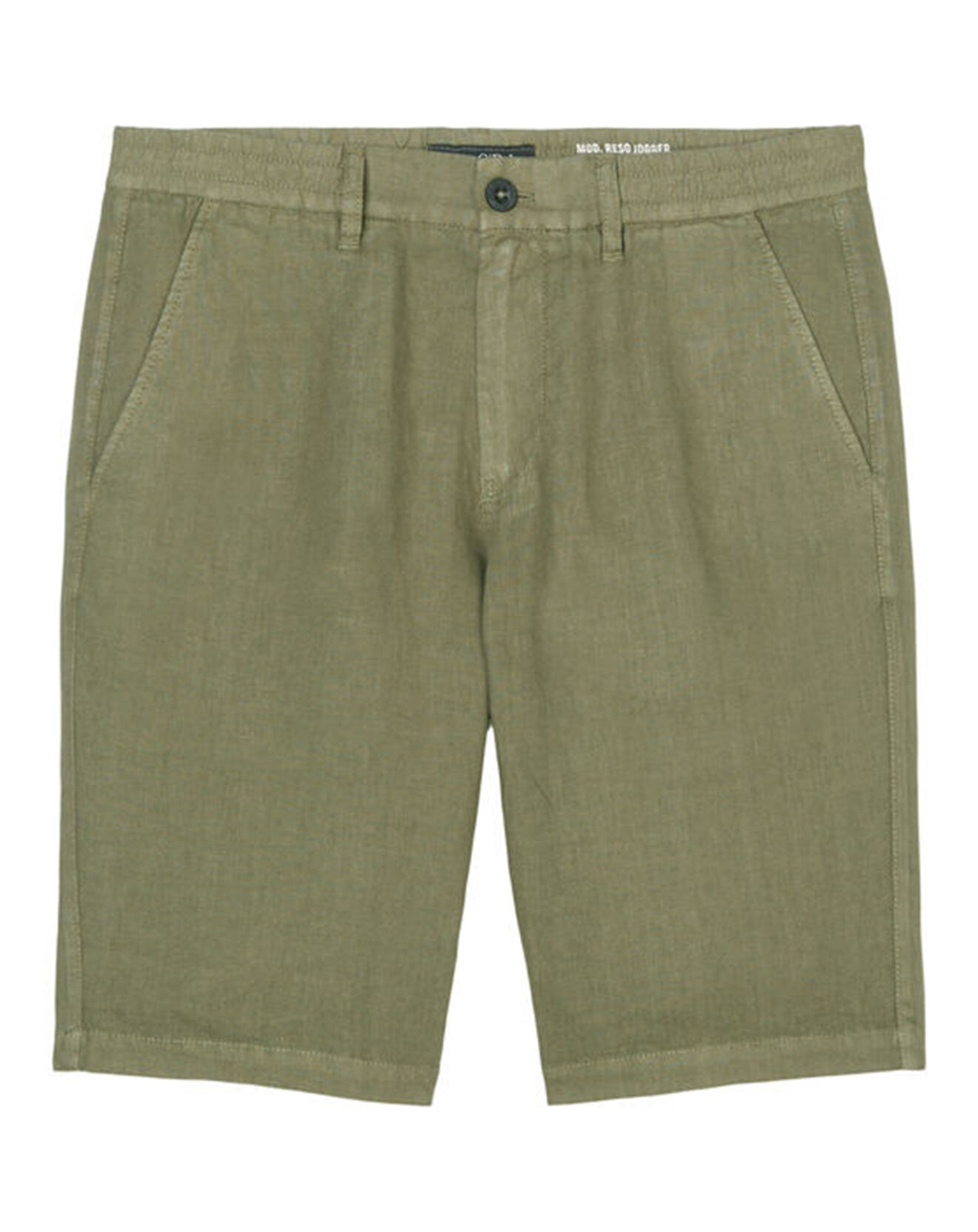Marc O'Polo Short 100% Lin Reso Elastic kaki