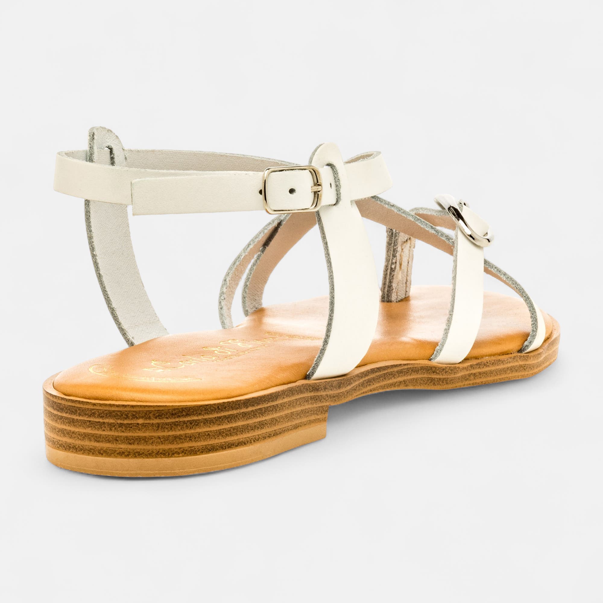 Nu-pieds Femme en cuir blanc