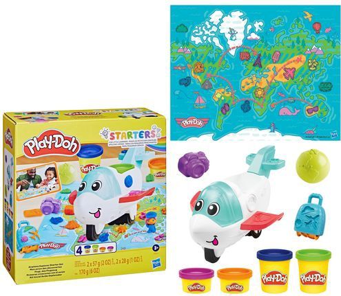 Play-Doh Airplane Explorer Starter Set - Boetseerklei - 4 Play-Doh potjes - Eerste Play-Doh set voor kinderen