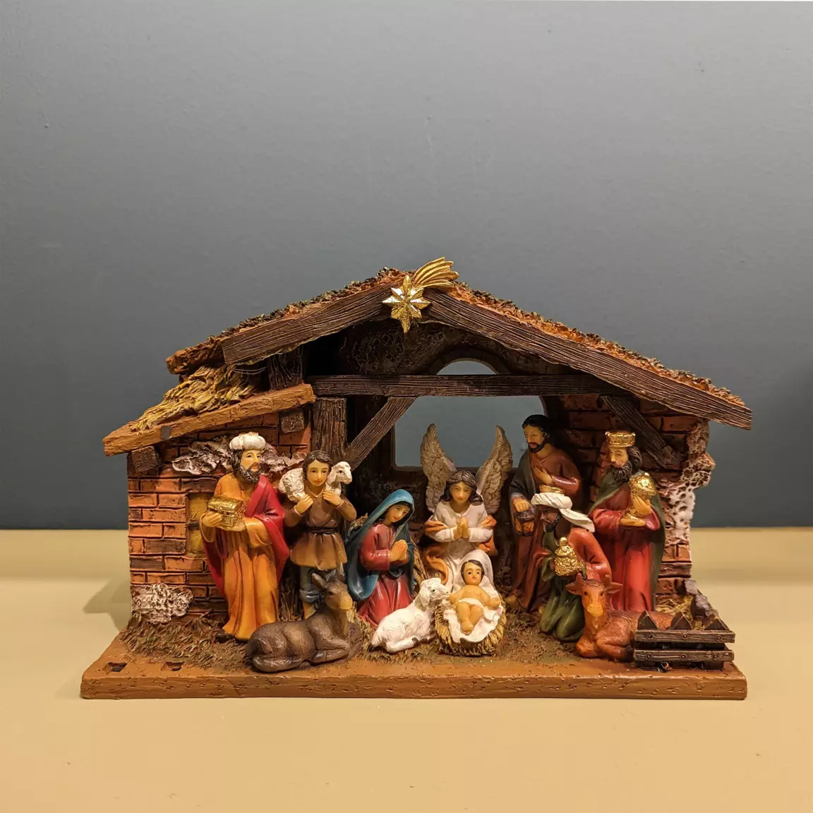 Crèche de Noël complète et lumineuse (H15 cm) Sainte-Julia