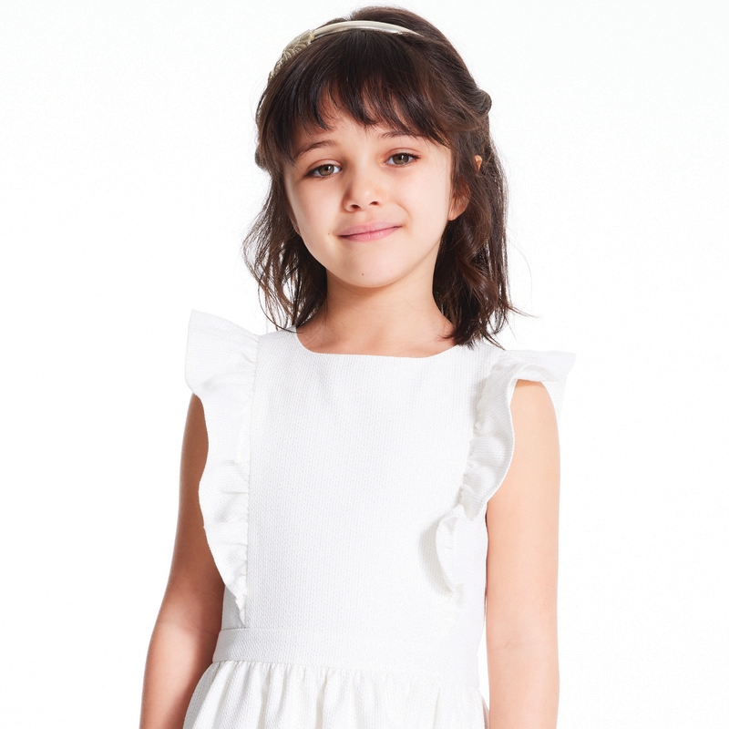 Robe chic pailletée beige fille