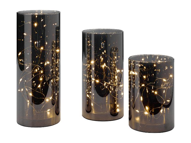 Set van 3 LED-windlichten of LED-bollen