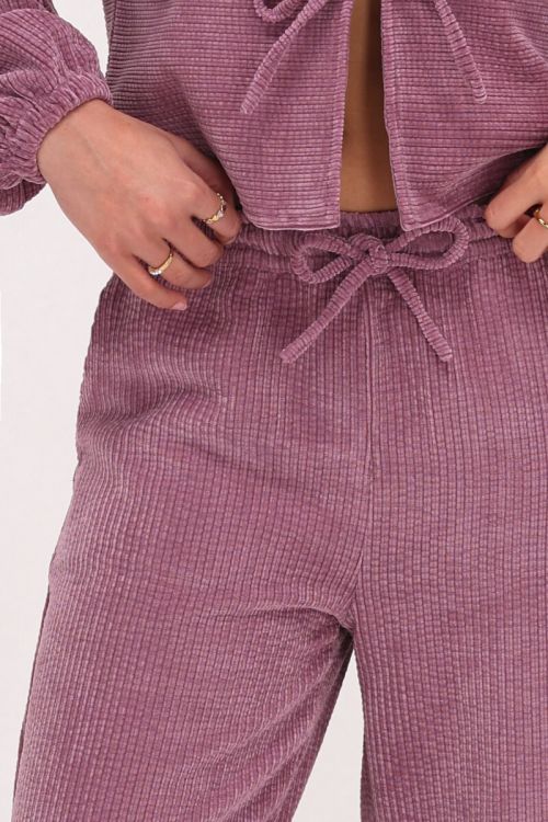 Roze wide leg broek van corduroy