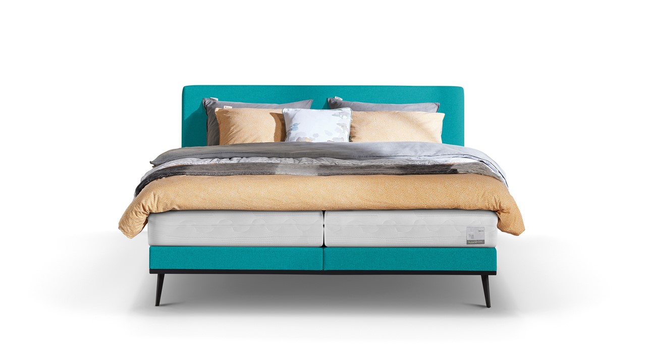Boxspring Viggo met Silver Pocket Deluxe Foam matras towel groen