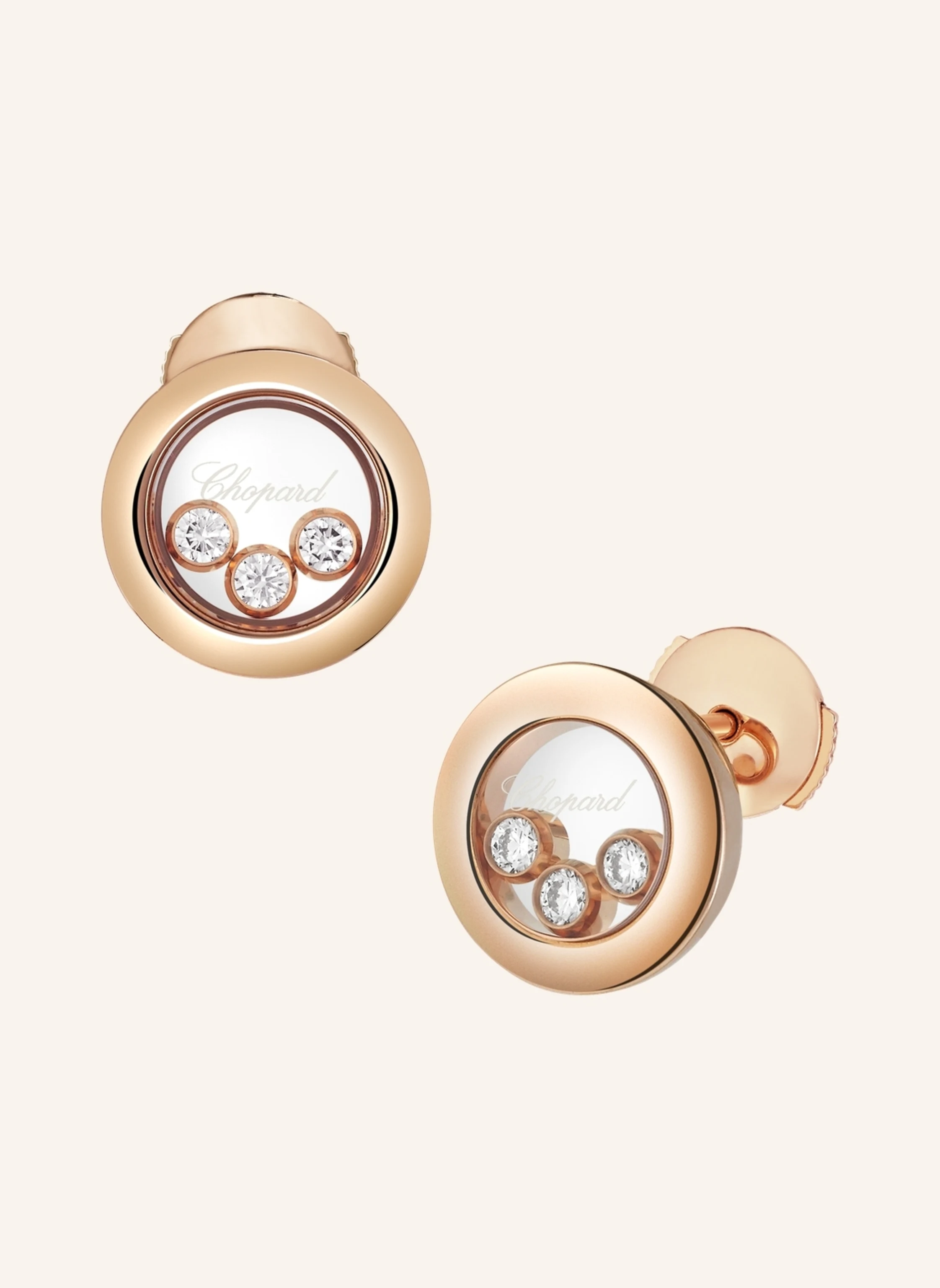 Chopard Ohrring HAPPY DIAMONDS ICONS Ohrringe aus 18 Karat Roségold und Diamanten