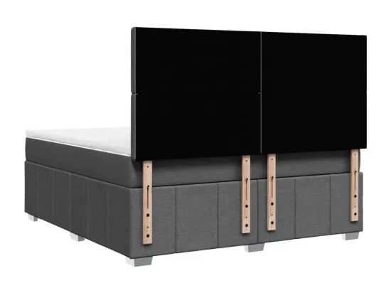 Sommier à lattes de lit avec matelas Gris foncé 180x200cm Tissu